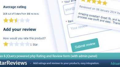 Photo of [Download-S1] StarReviews - Ajax & jQuery rating and review form