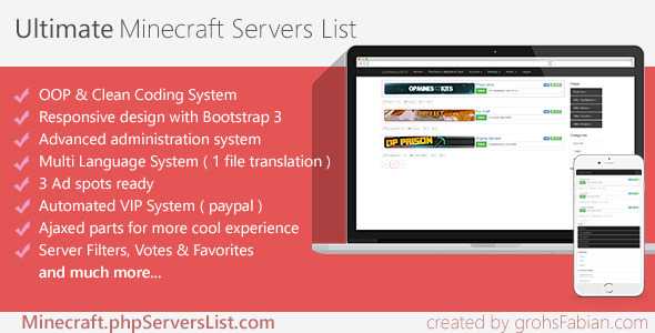 Download S1 Minecraft Servers List Themede
