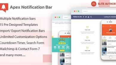 Photo of [Download-S1] Apex Notification Bar v1.0.4 - Responsive Notification Bar Plugin for WordPress