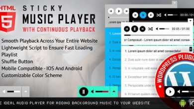 Photo of [Download-S1] Sticky HTML5 Music Player v2.3 - WordPress Plugin