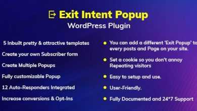 Photo of [Download-S1] Exit Intent v1.0.0 - Popup WordPress Plugin