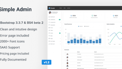 Photo of [Download-S2] SimpleAdmin v1.2 - Responsive Bootstrap 4 Admin Template