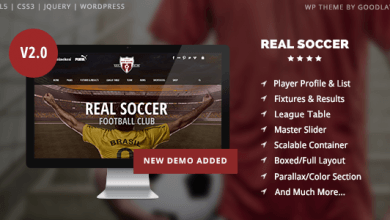 Photo of [Download-S2] Real Soccer v2.31 - Sport Clubs Responsive WP Theme