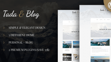 Photo of [Download-S2] Tada and Blog v1.3 - Personal Blog WordPress Template