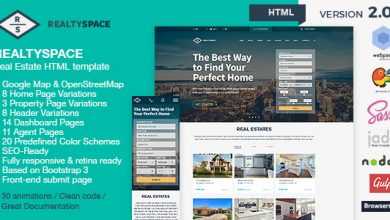 Photo of [Download-S2] Realtyspace v2.1.2 - Real Estate HTML5 Template + Dashboard Included