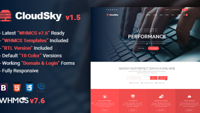 Photo of [Download-S2] CloudSky v1.5 - Multipurpose Domain, Hosting and WHMCS Template