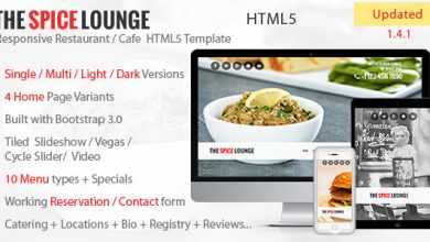 Photo of [Download-S2] The Spice Lounge v1.4.1 - Restaurant / Cafe HTML5 Template
