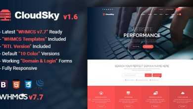 Photo of [Download-S2] CloudSky v1.6 - Multipurpose Domain, Hosting and WHMCS Template