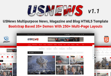 Photo of [Download-S2] USNews v1.1 - Multipurpose News, Magazine and Blog HTML5 Template