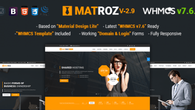 Photo of [Download-S2] MatRoz v2.9 - Web Hosting with WHMCS & Material Design Technology Business Template