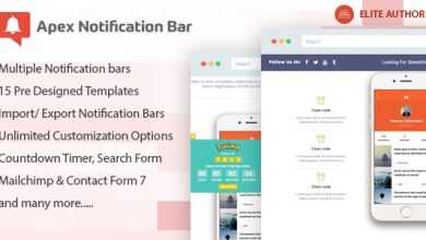 Photo of [Download-S1] Apex Notification Bar v2.1.0 - Responsive Notification Bar Plugin for WordPress