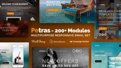 Photo of [Download-S2] Petras 200 v1.0.1 - Multipurpose Email Set with MailChimp Editor, StampReady & Online Builder