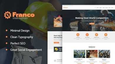 Photo of [Download-S2] Franco v1.2.1 - Steel Factory & Industrial Plant Manufactoring WordPress Theme
