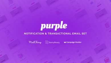 Photo of [Download-S2] Purple v1.0.1 - Notification & Transactional Email Templates
